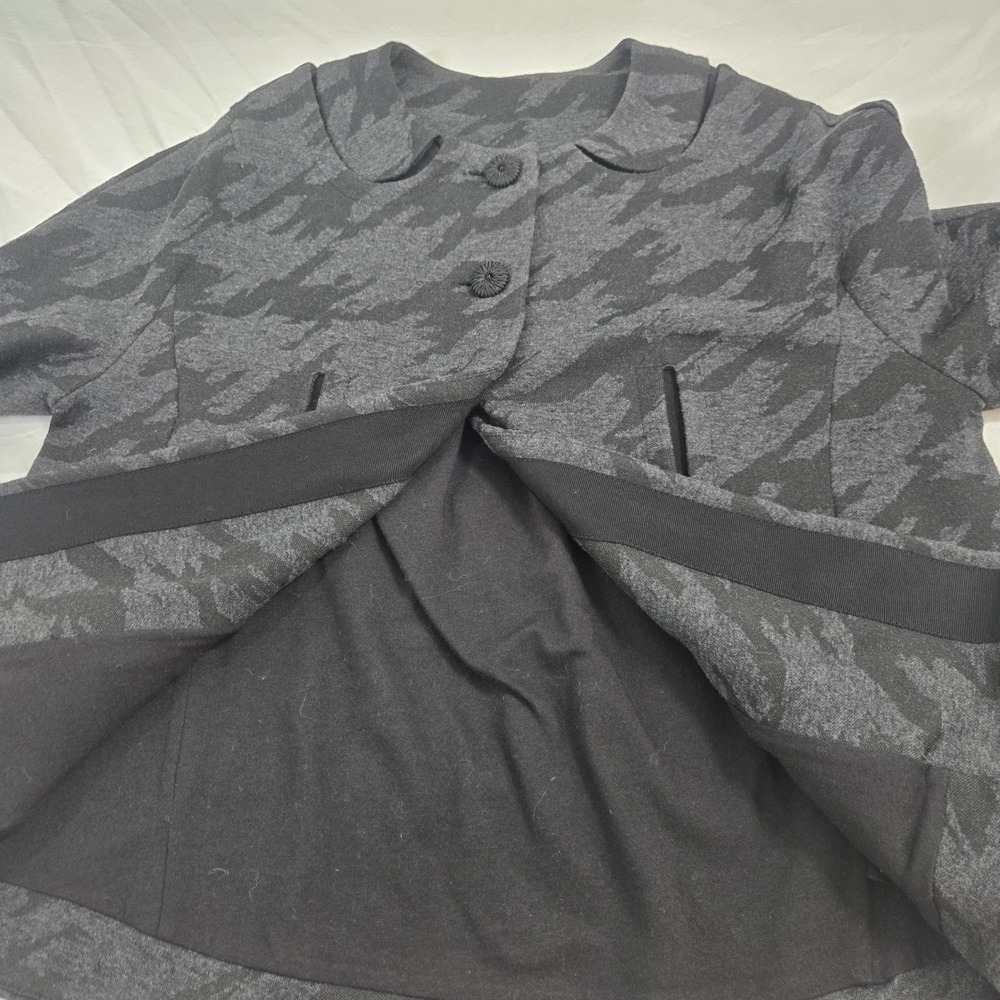 Marc‎ By Marc Jacobs Swing Coat Womens XS Gray Camo Knit Peter Pan Collar Jacket - Picture 10 of 11